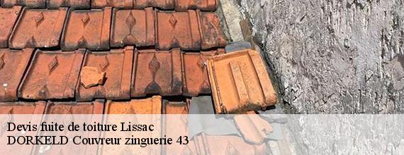 Devis fuite de toiture  lissac-43350 DORKELD Couvreur zinguerie 43